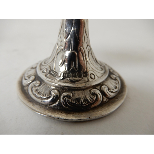 271 - A PAIR OF SILVER MENU HOLDERS