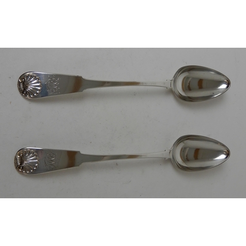 273 - A PAIR OF SILVER BASTING SPOONS