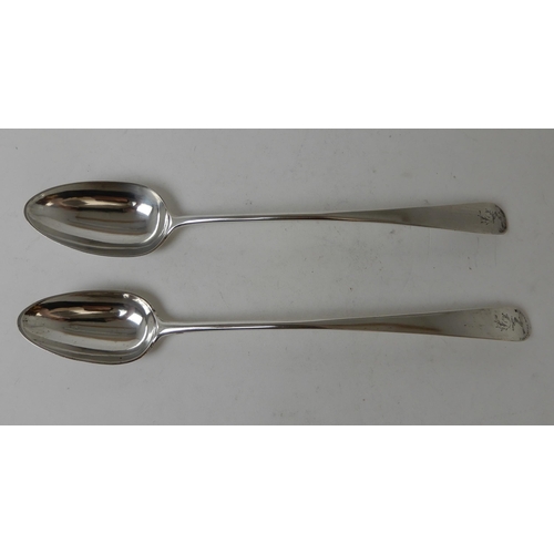 277 - TWO SILVER BASTING SPOONS