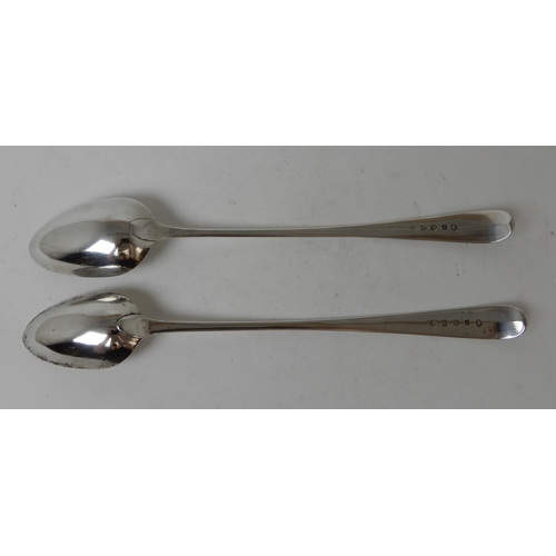 277 - TWO SILVER BASTING SPOONS