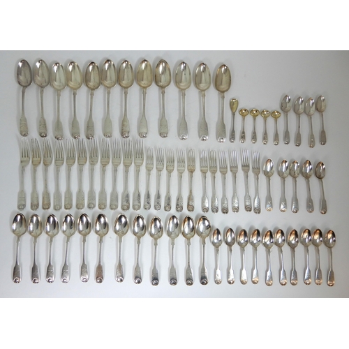 278 - A PART SUITE OF SILVER CUTLERY