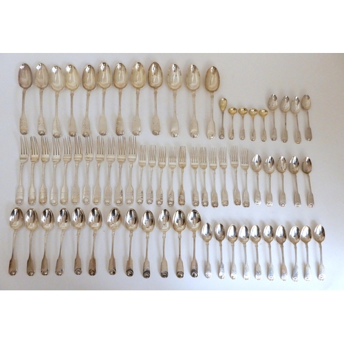 278 - A PART SUITE OF SILVER CUTLERY