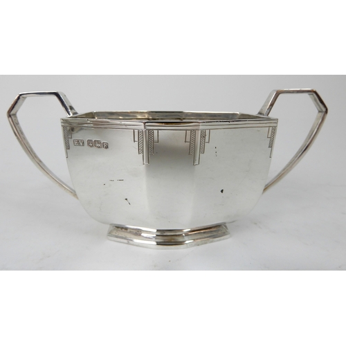 281 - A FOUR PIECE SILVER TEA SERVICE