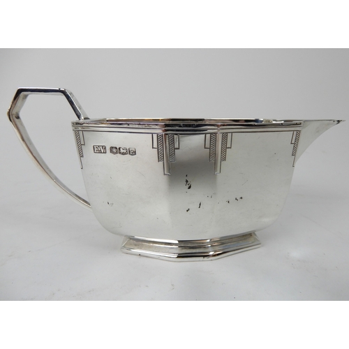 281 - A FOUR PIECE SILVER TEA SERVICE