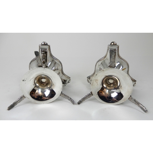 282 - A PAIR OF SILVER CENTREPIECE BOWL BASES