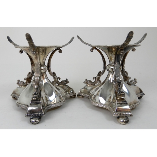 282 - A PAIR OF SILVER CENTREPIECE BOWL BASES