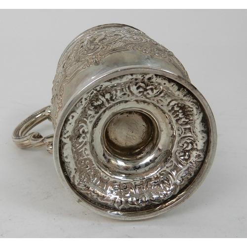 283 - A SILVER TANKARD