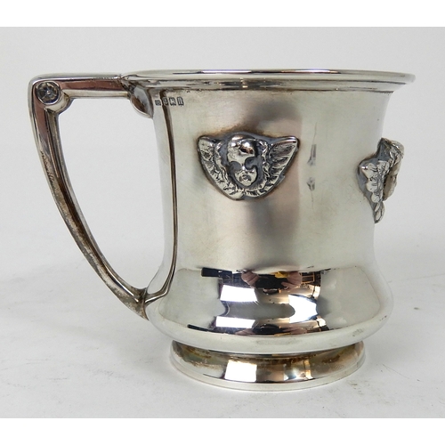 287 - A SILVER CHRISTENING MUG