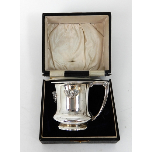 287 - A SILVER CHRISTENING MUG