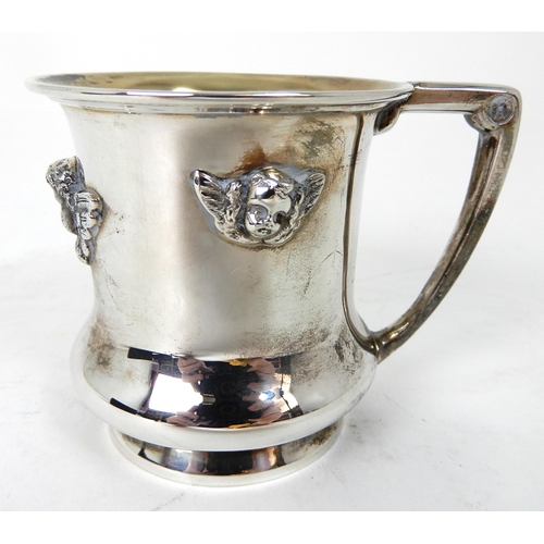 287 - A SILVER CHRISTENING MUG