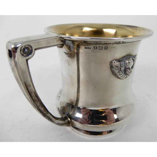 287 - A SILVER CHRISTENING MUG