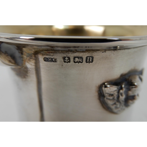 287 - A SILVER CHRISTENING MUG