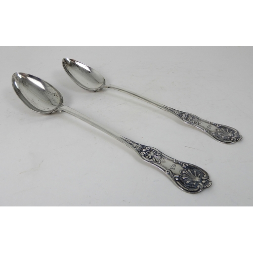 290 - A PAIR OF SILVER BASTING SPOONS