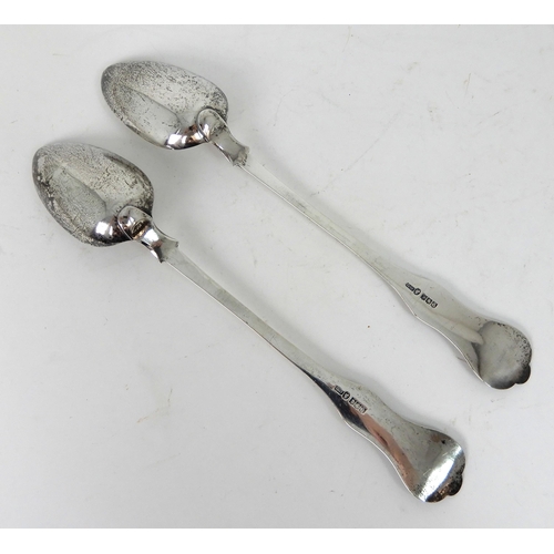 290 - A PAIR OF SILVER BASTING SPOONS