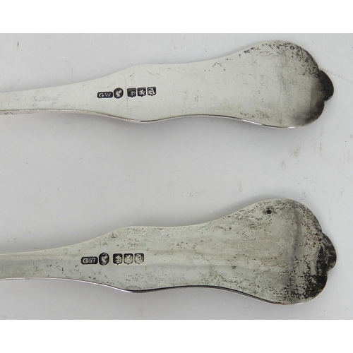 290 - A PAIR OF SILVER BASTING SPOONS