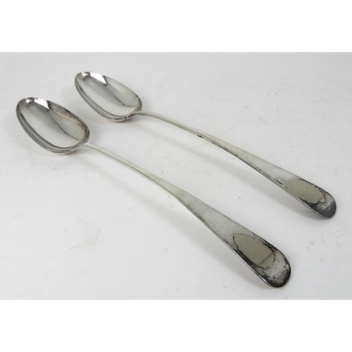 291 - A PAIR OF SILVER BASTING SPOONS