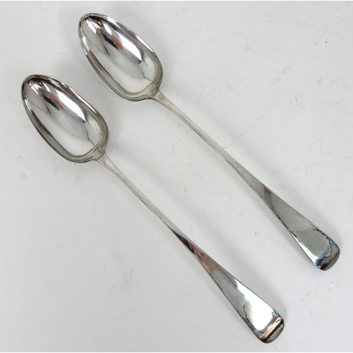 291 - A PAIR OF SILVER BASTING SPOONS