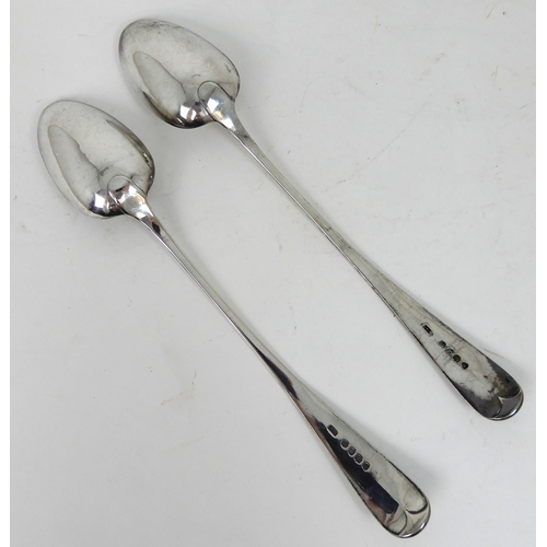 291 - A PAIR OF SILVER BASTING SPOONS