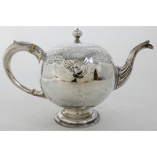 302 - A GEORGE II SILVER TEAPOT