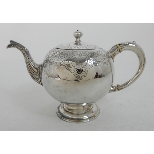 302 - A GEORGE II SILVER TEAPOT