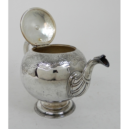 302 - A GEORGE II SILVER TEAPOT