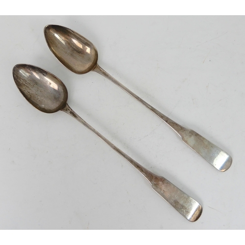 305 - A PAIR OF SILVER BASTING SPOONS