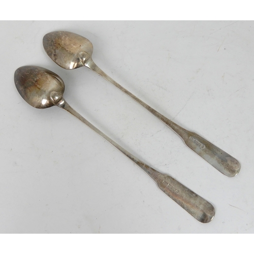 305 - A PAIR OF SILVER BASTING SPOONS