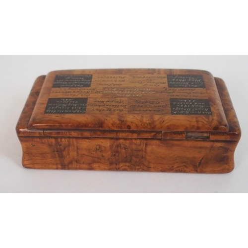 361 - A SYCAMORE SPECIMEN WOOD SNUFF BOX