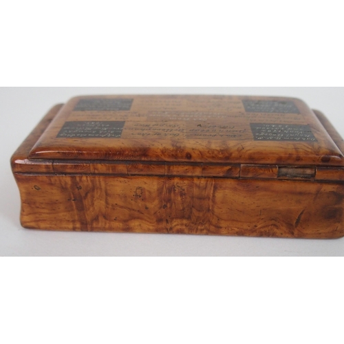 361 - A SYCAMORE SPECIMEN WOOD SNUFF BOX