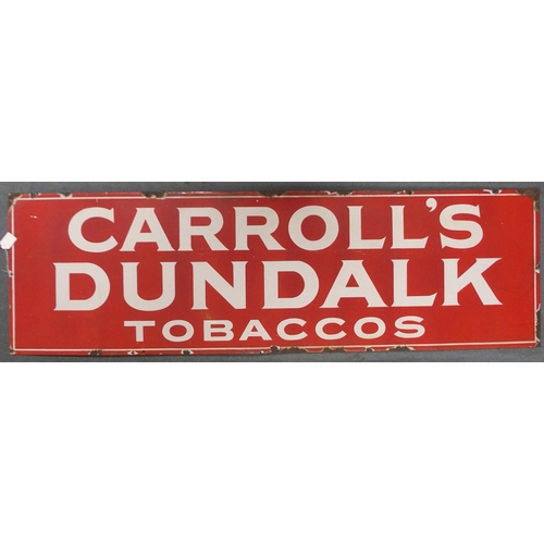 370 - AN ENAMEL CARROLL'S DUNDALK TOBACCO ADVERTISING SIGN