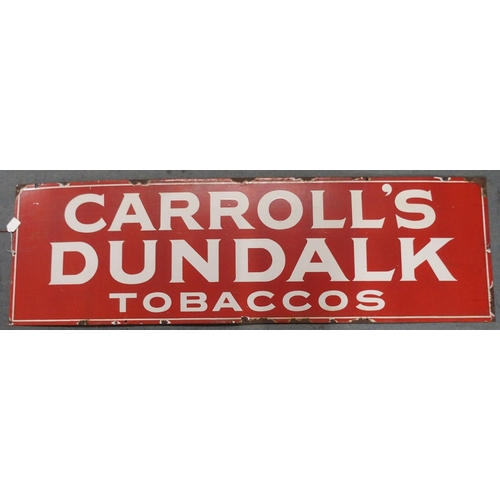 370 - AN ENAMEL CARROLL'S DUNDALK TOBACCO ADVERTISING SIGN