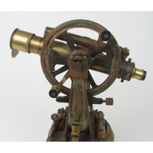 374 - A VINTAGE BRASS STANLEY THEODOLITE