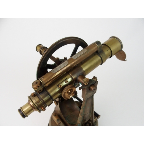 374 - A VINTAGE BRASS STANLEY THEODOLITE