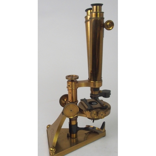 380 - A VICTORIAN BRASS MICROSCOPE BY R. J. BECK