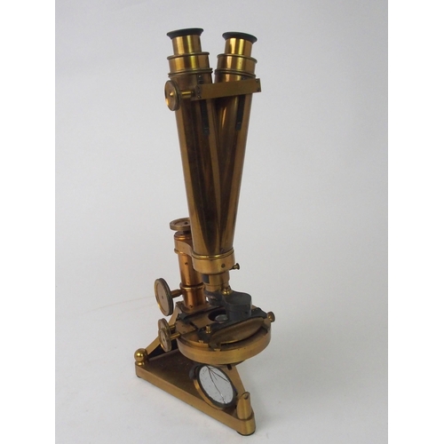 380 - A VICTORIAN BRASS MICROSCOPE BY R. J. BECK