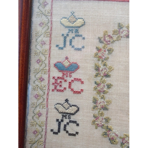 383 - AN EARLY VICTORIAN SAMPLER BY MARGARET CORNER