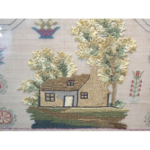 383 - AN EARLY VICTORIAN SAMPLER BY MARGARET CORNER