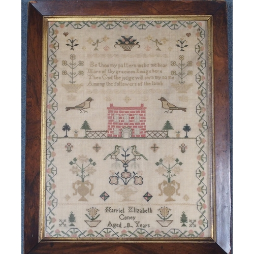 385 - A 19TH CENTURY SAMPLER BY HARRIET ELIZABETH CONEY