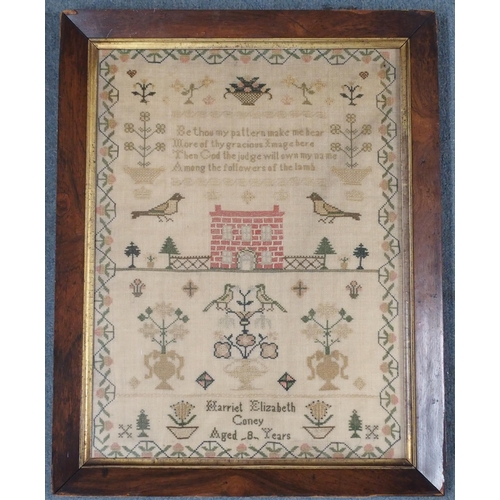 385 - A 19TH CENTURY SAMPLER BY HARRIET ELIZABETH CONEY