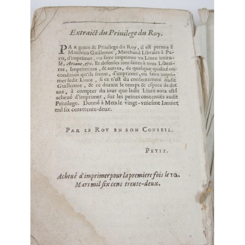 389 - A 17TH CENTURY FRENCH ANTIQUARIAN BOOK  ARIANE SECONDE PARTIE