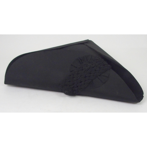 390 - A BLACK TRICORN HAT