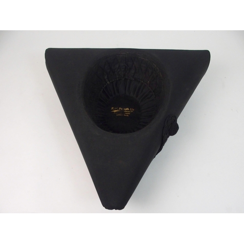 390 - A BLACK TRICORN HAT