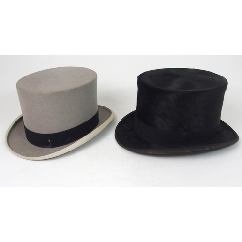 390 - A BLACK TRICORN HAT