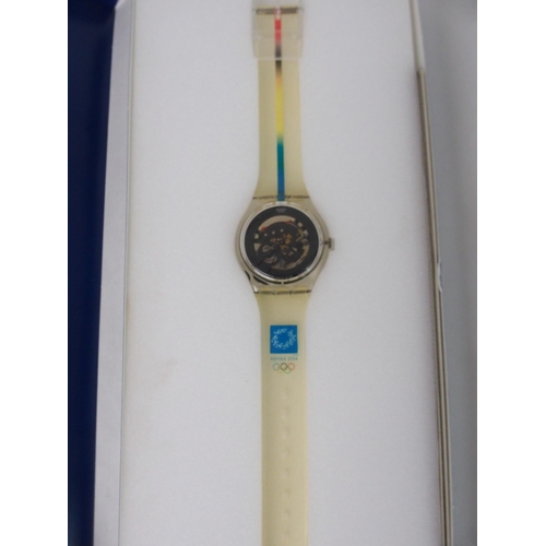 417 - FIVE 2004 OLYMPIC SWATCH WATCHES