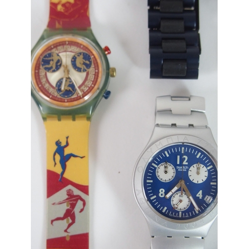 418 - FOUR VARIOUS OLYMPIC SWATCH WATCHES