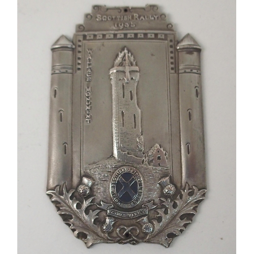 430 - A COLLECTION OF SIX SCOTTISH RALLY WHITE-METAL AND ENAMEL PLAQUES