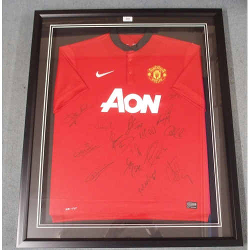 448 - A RED MANCHESTER UNITED REPLICA SHORT-SLEEVED SHIRT