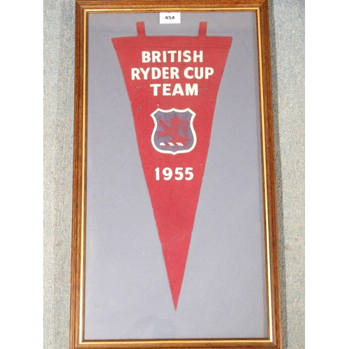 454 - A 1955 BRITISH RYDER CUP PENNANT