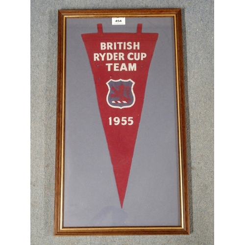 454 - A 1955 BRITISH RYDER CUP PENNANT