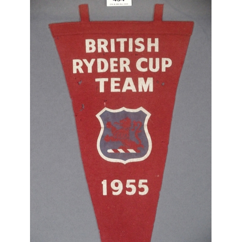 454 - A 1955 BRITISH RYDER CUP PENNANT